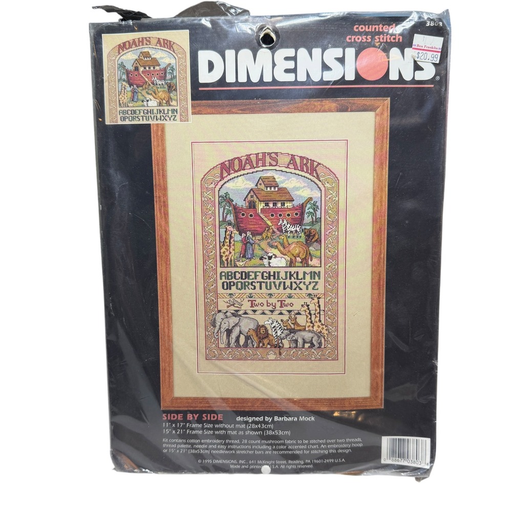 Dimensions Counted Cross Stitch‎ Kit 3803 Side by Side Noah's Ark Barbara Mock